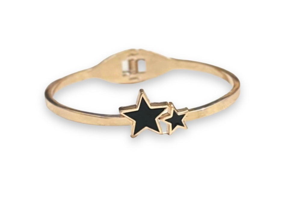 Premium Black Glass Star Shaped Adjustable Hand Bracelet