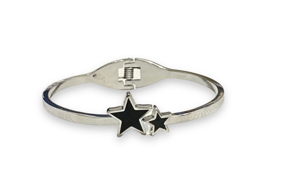 Premium Black Glass Star Shaped Adjustable Hand Bracelet