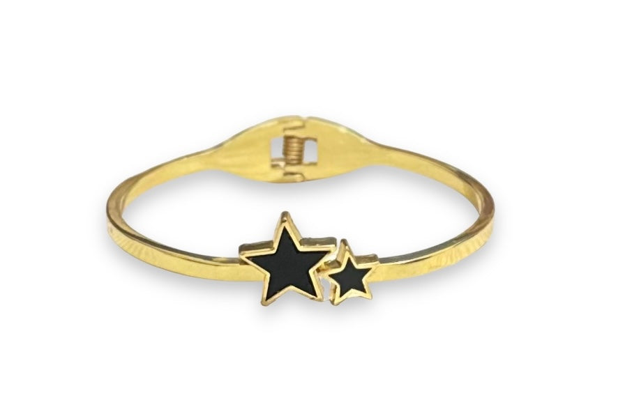 Premium Black Glass Star Shaped Adjustable Hand Bracelet