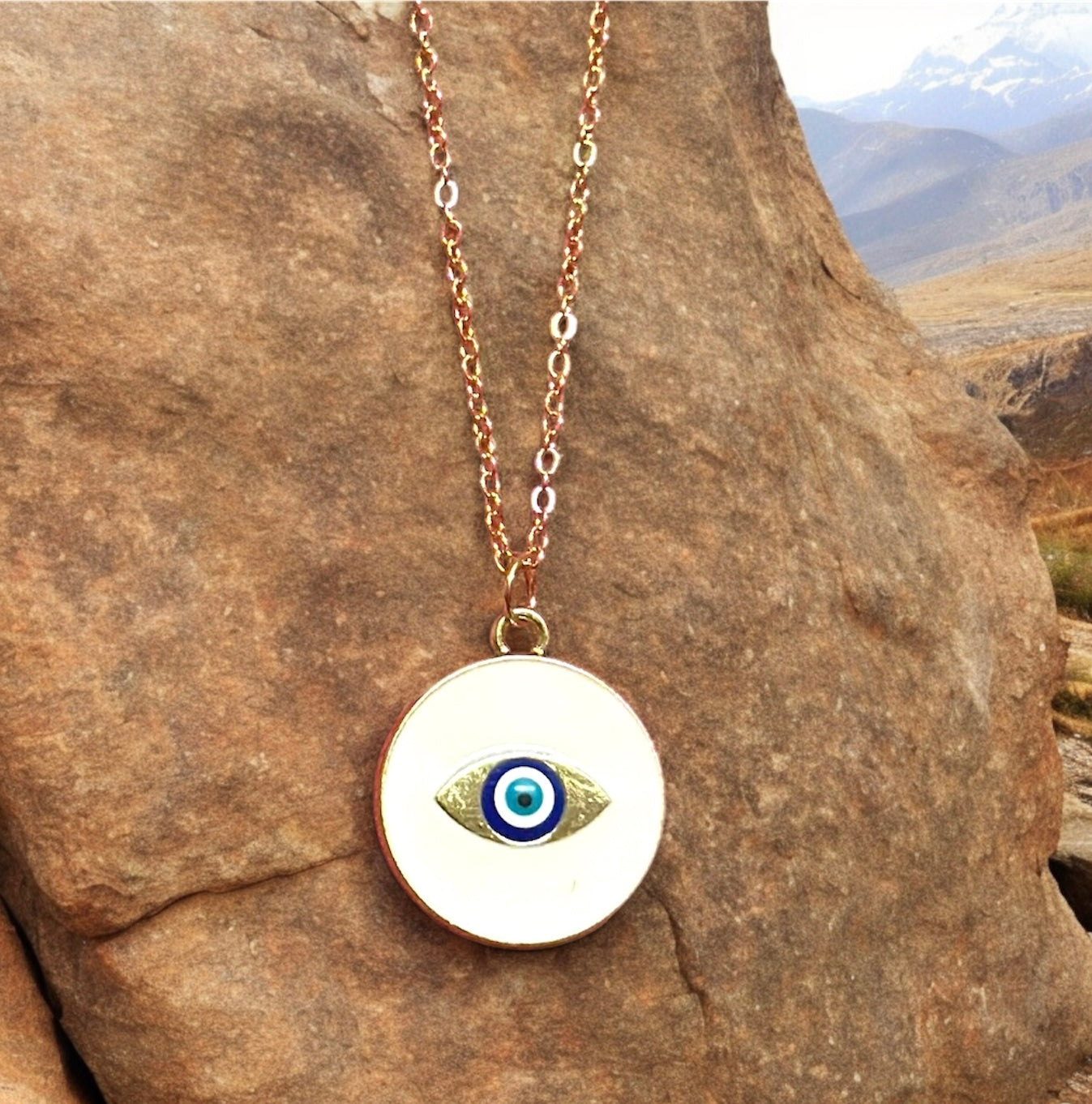 Evil Eye Charm Pendant With Necklace Chain