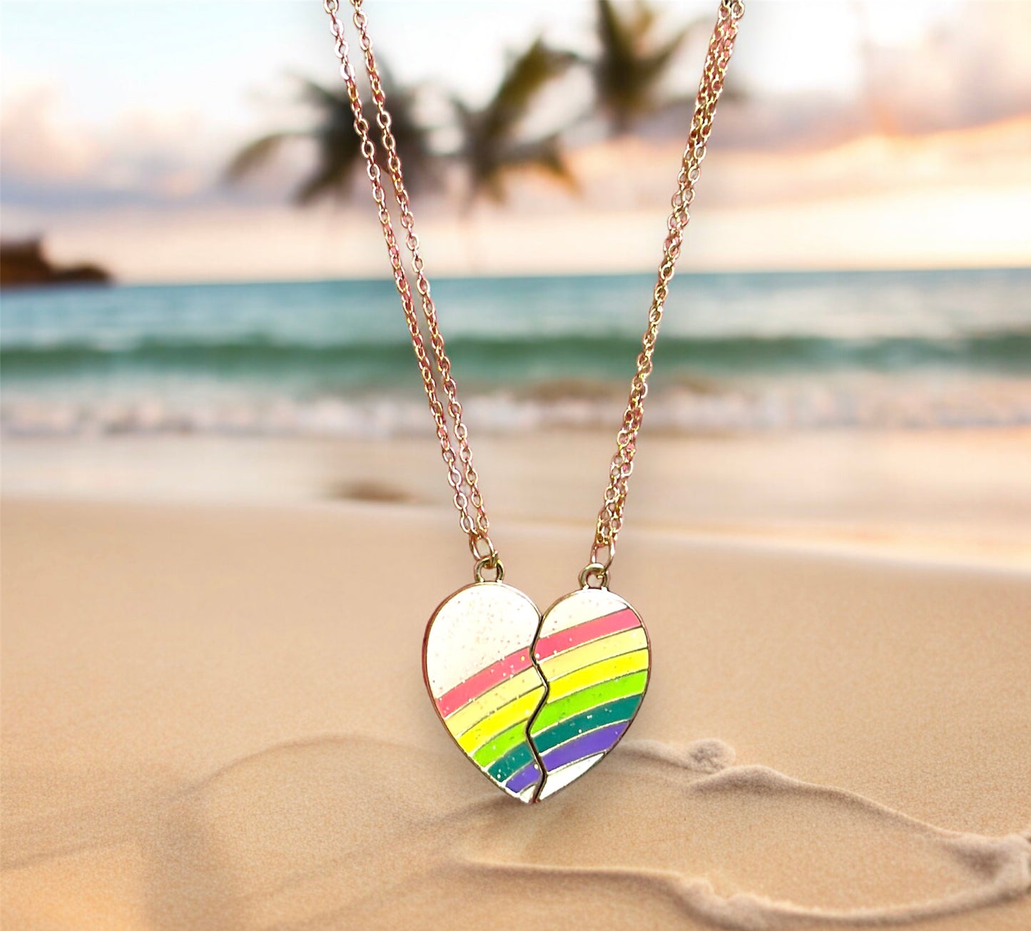 Couple Magnetic Heart Pendant Necklace Chain