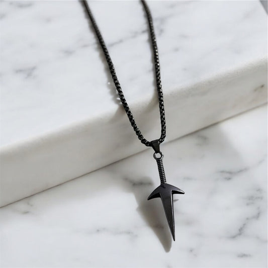 Minimal Sword Style Necklace Pendent Chain