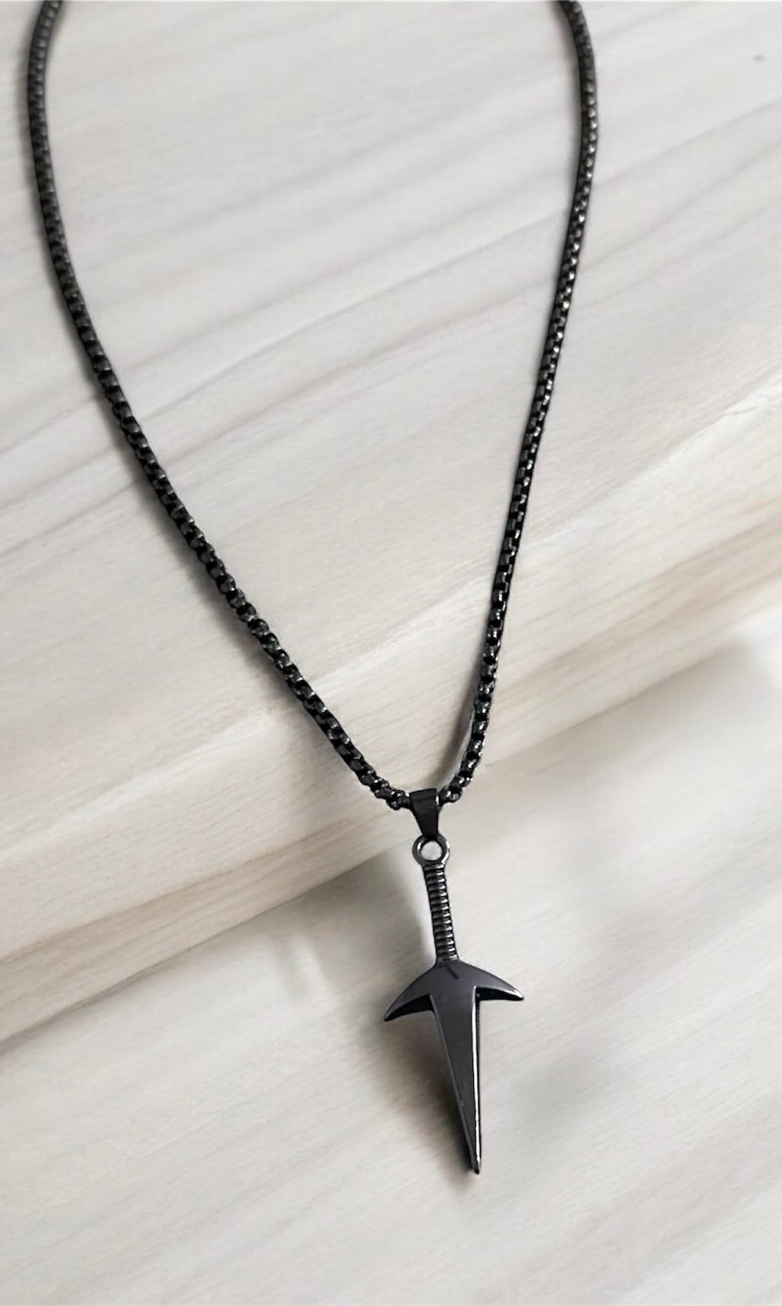 Minimal Sword Style Necklace Pendent Chain