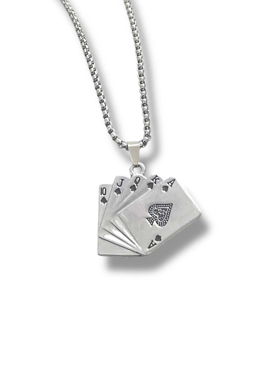 Cards Deck Style Western Stainless Steel Necklace Pendent Chain