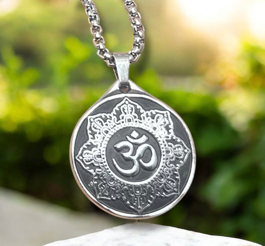 Om Pendant Necklace with Mandala Design – Spiritual Jewelry for Men & Women