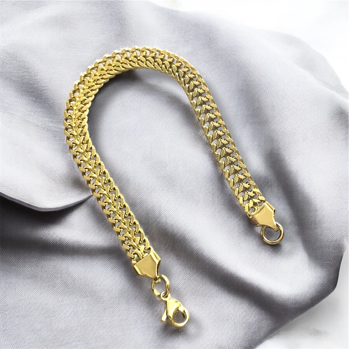 Men’s Flat Chain Bracelet – Sleek Stainless Steel Link Wristband