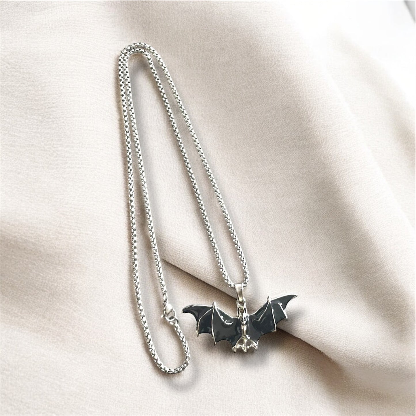 Gothic Bat Pendant Necklace for Men & Women | Dark Aesthetic Stainless Steel Chain | Unisex Statement Jewelry