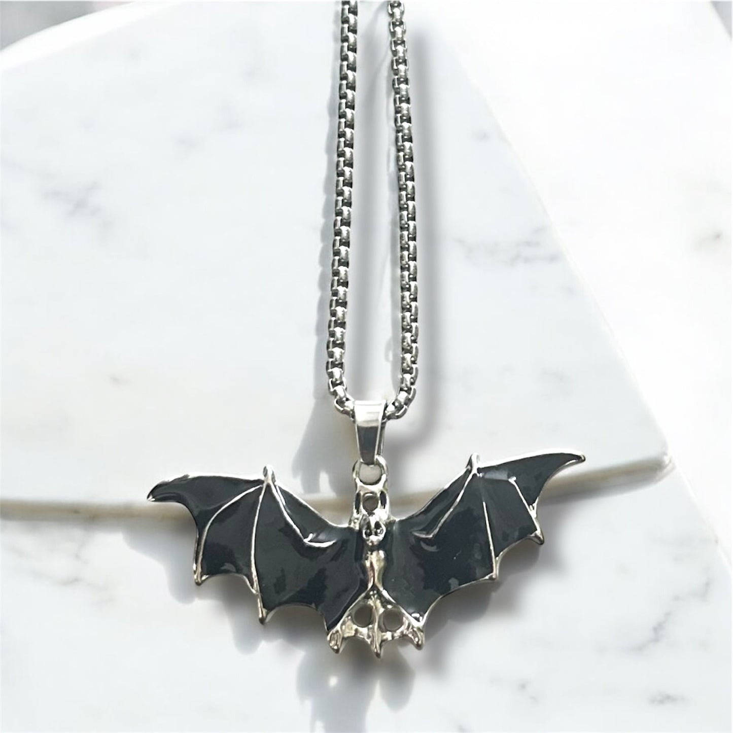 Gothic Bat Pendant Necklace for Men & Women | Dark Aesthetic Stainless Steel Chain | Unisex Statement Jewelry