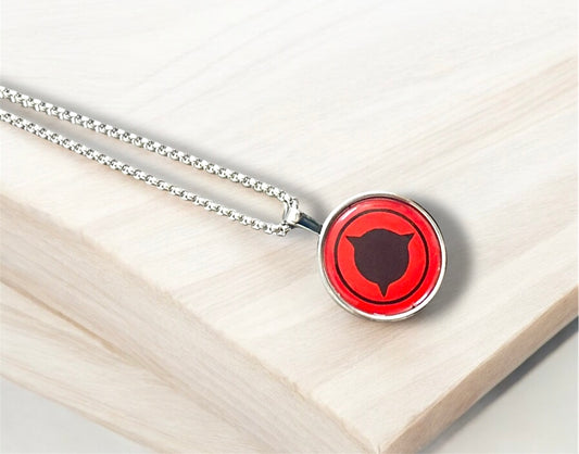 Akatsuki Cat Eye Necklace – Red Anime Pendant for Naruto Fans | Unisex Chain