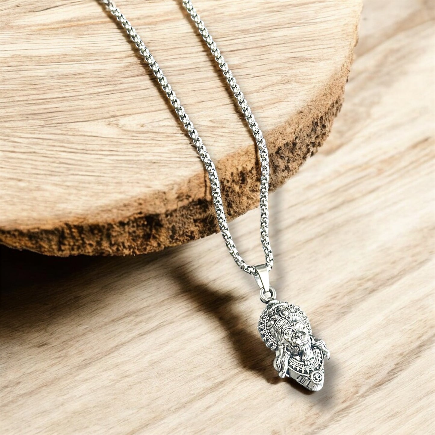 Lord Hanuman Pendant Necklace – Spiritual Jewelry for Men