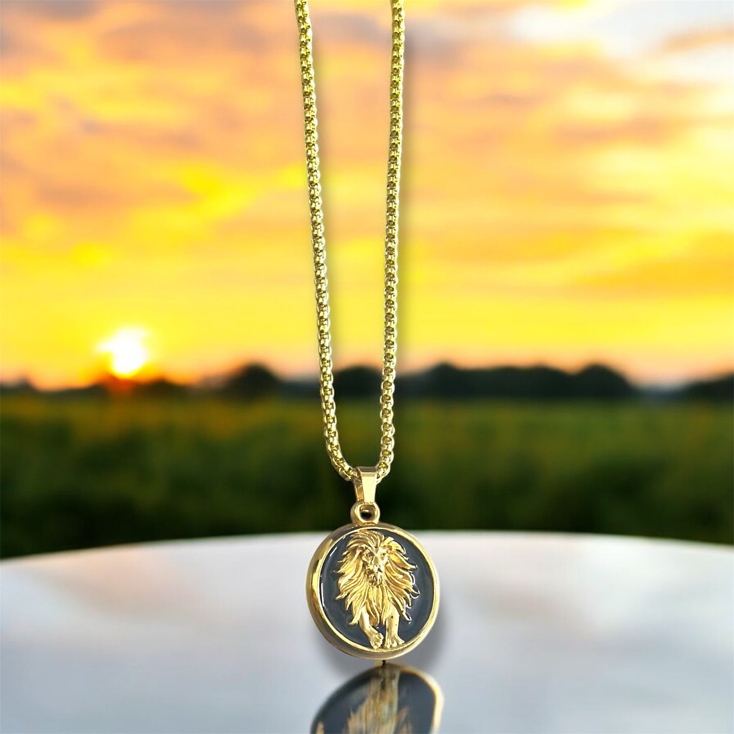 Men’s Lion Pendant Necklace – Bold King of the Jungle Medallion