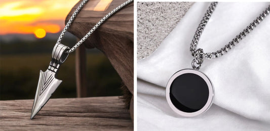 Combo of 2 Spearhead and Round Fashion Necklace Chain