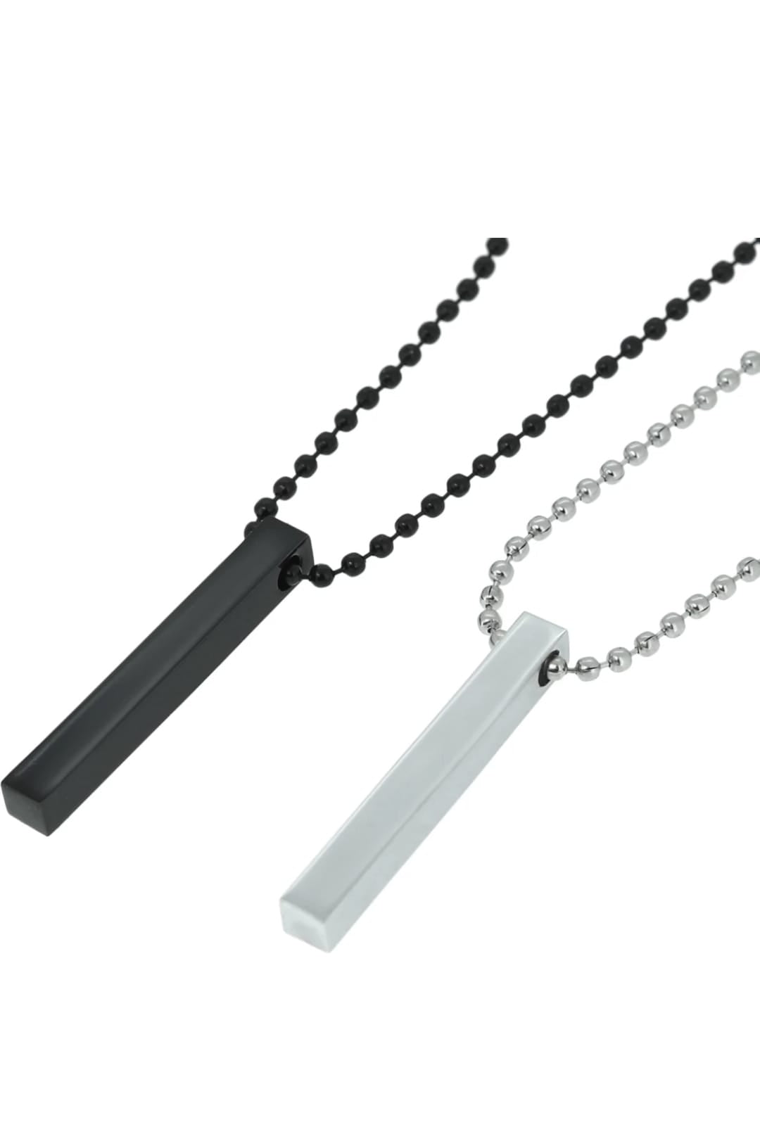 Stainless Steel Bar Long Necklace Pendant Chain