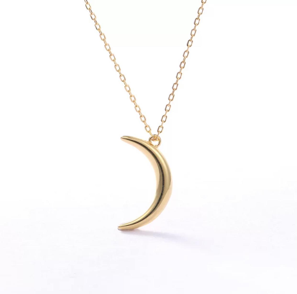 Minimal Moon Pendant Necklace Chain