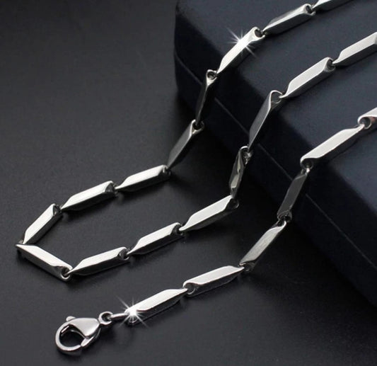 Premium Sleek Silver Stainless Steel Short Necklace Chain for Boys